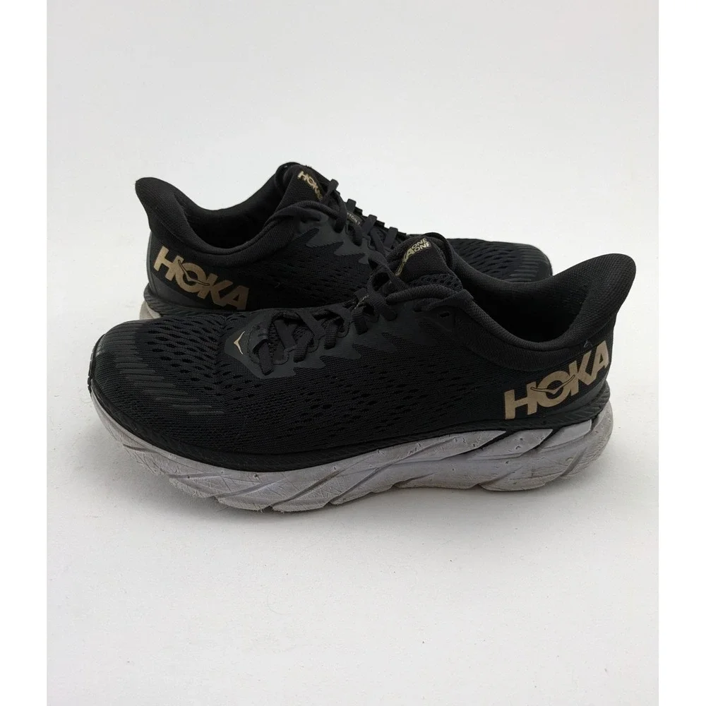 Womens Hoka One One Clifton 7 Black Bronze Running Shoes 1110509 BBRNZ Size 9.5